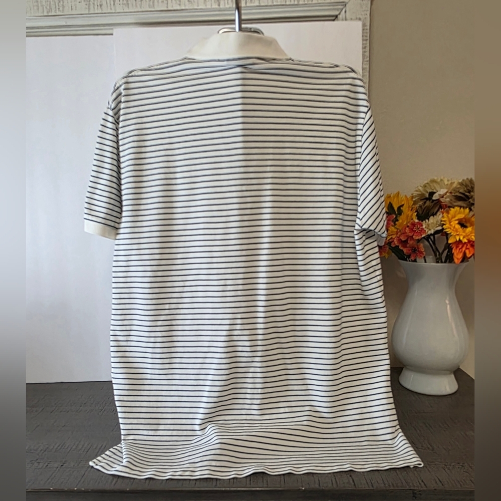 Ralph Lauren White and Black Striped Polo - Picture 2 of 5